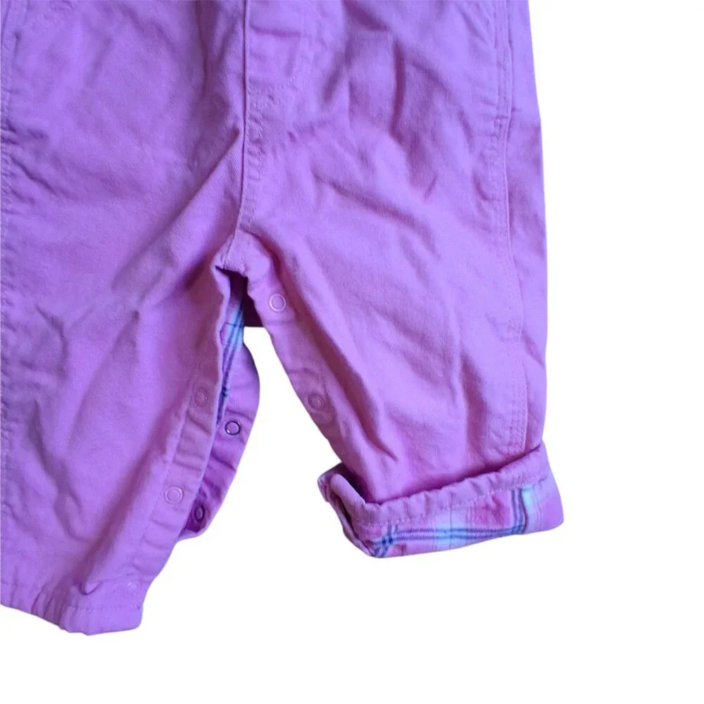 Carhartt overalls 12 months pink plaid lined